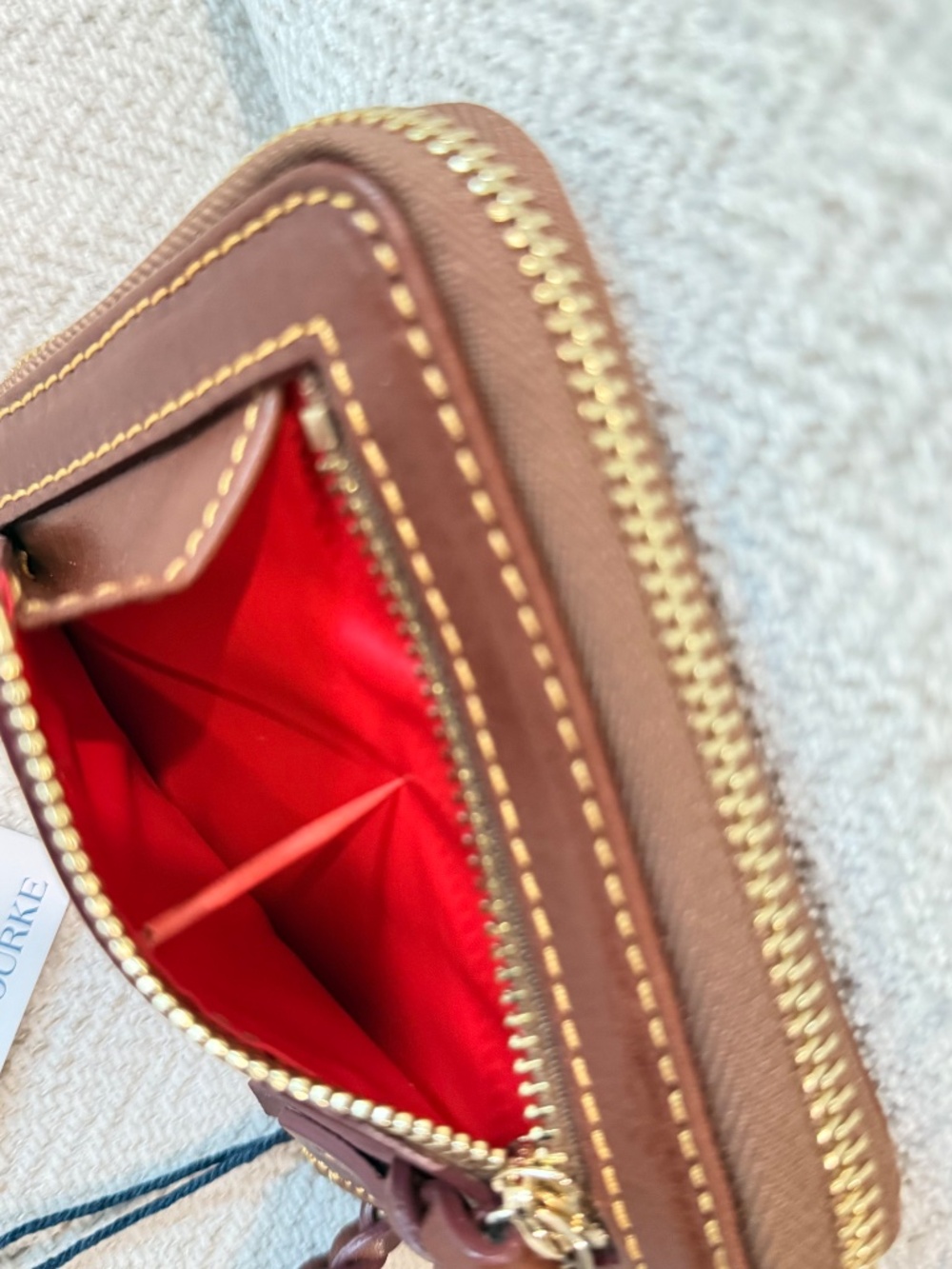 *NEW*  Dooney & Bourke Brown Florentine Leather Small Zip Wallet, - Picture 5 of 16